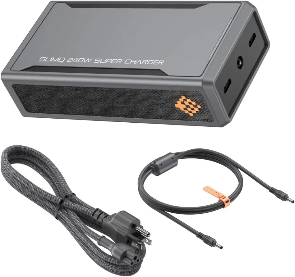 𝐒𝐥𝐢𝐦𝐐 F240 GaN cargador para  Laptop, DC 20V y USB C PD3.0 240W